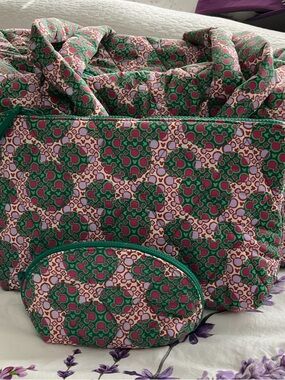 Disney Vera Bradley Mickey Lavender Lined Travel Bag Set of 3